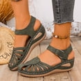 thumbnail image 2 of Womens Sandals Wedge Thick Sole Closed Toe Ankle Straps Hollow Out Slippers Summer Comfort Summer Casual Versatile Solid Color Vacation Slippers, 2 of 10