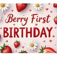 thumbnail image 3 of Strawberry Theme Banner Daisy Decoration Heart Design Birthday Party Backdrop for Kids First Birthday Celebration, 3 of 7