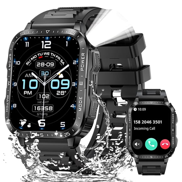 Smartwatch militar Erosados 1,96" con linterna LED y batería de 430 mAh