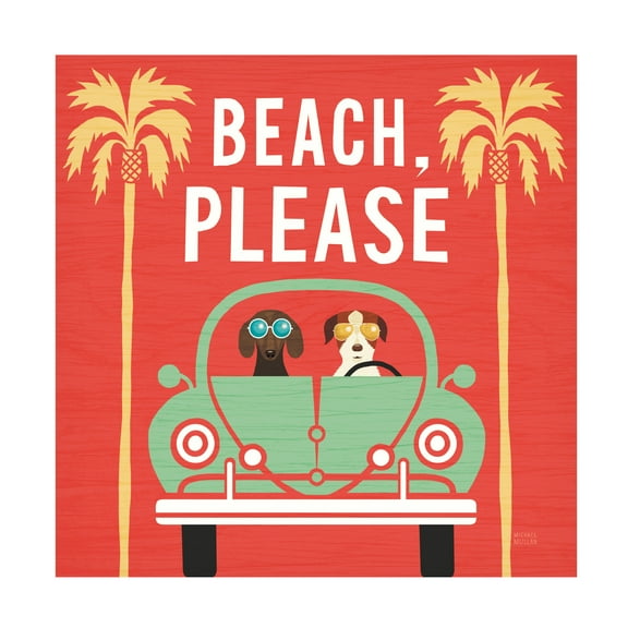 Trademark Fine Art 'Beach Bums Beetle I square' Canvas Art by Michael Mullan