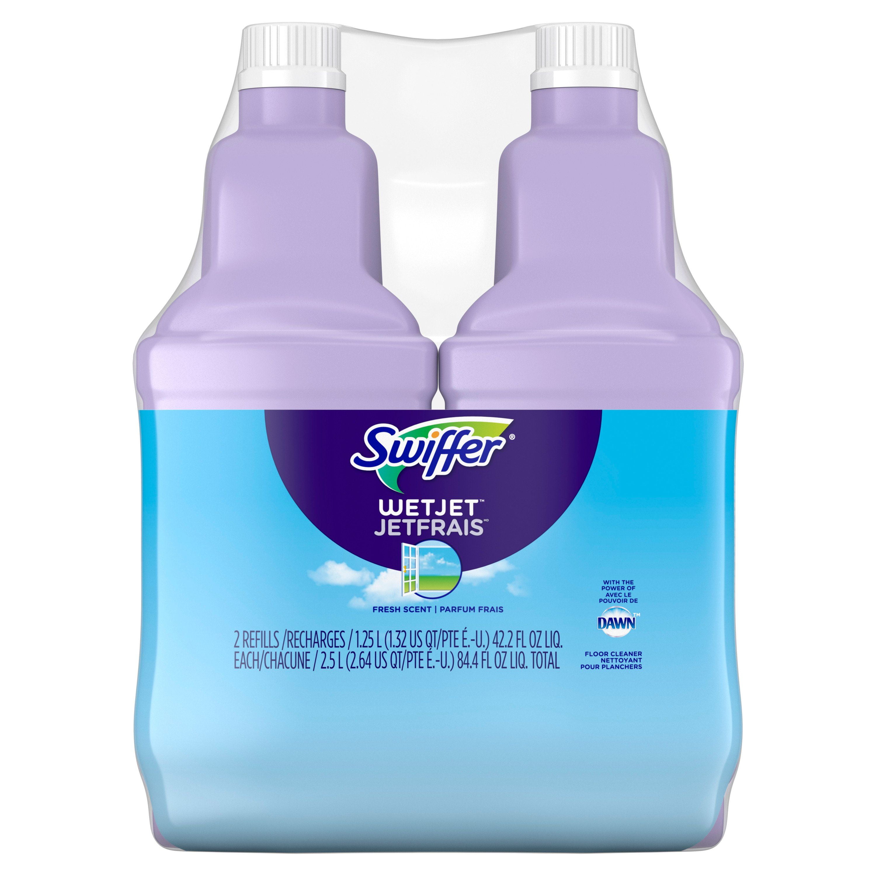 Swiffer WetJet with The Power of Dawn Floor Cleaner, Fresh Scent each, 2.5L