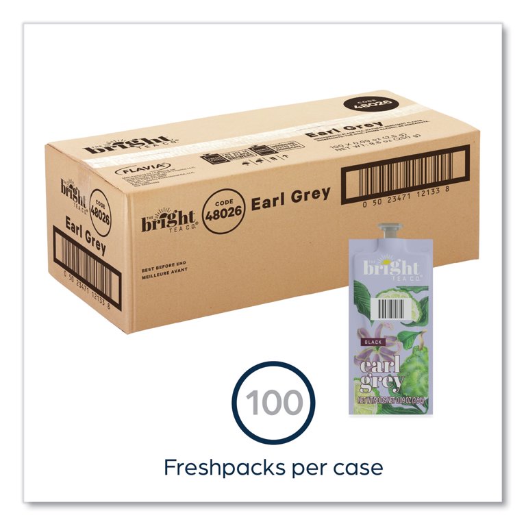 The Bright Tea Co. Earl Grey Black Tea Freshpack, Earl Gray, 0.09 oz Pouch, 100/Carton The Bright Tea Co. Earl Grey Black Tea Freshpack, Earl Gray, 0.09 oz Pouch, 100/Carton