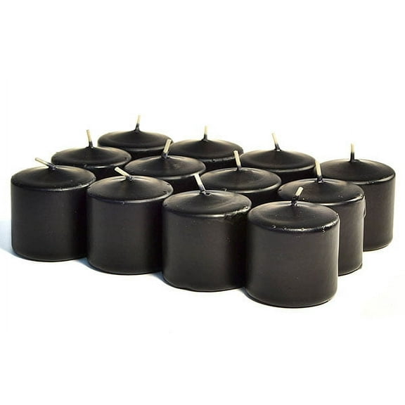 Unscented Black Votives 10 Hour Votive Candles Pack: 12 per box 1.5 in. diameter x 1.25 in. tall