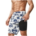 thumbnail image 6 of BaoFuBaoMei Mens Quick Dry Swim Shorts with Liner Big and Tall Printed Drawstring Shorts Beach Vacation Swim Trunks with Pockets, 6 of 6