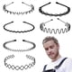 thumbnail image 1 of Diadema de Metal ondulada, diadema de primavera, diadema deportiva a la moda, Unisex, elástica negra, antideslizante, accesorios sencillos para la cabeza, 1 of 5