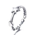 thumbnail image 1 of Anillo abierto minimalista geométrico de plata coreana, diseño de nicho femenino, tendencia ins, 1 of 5