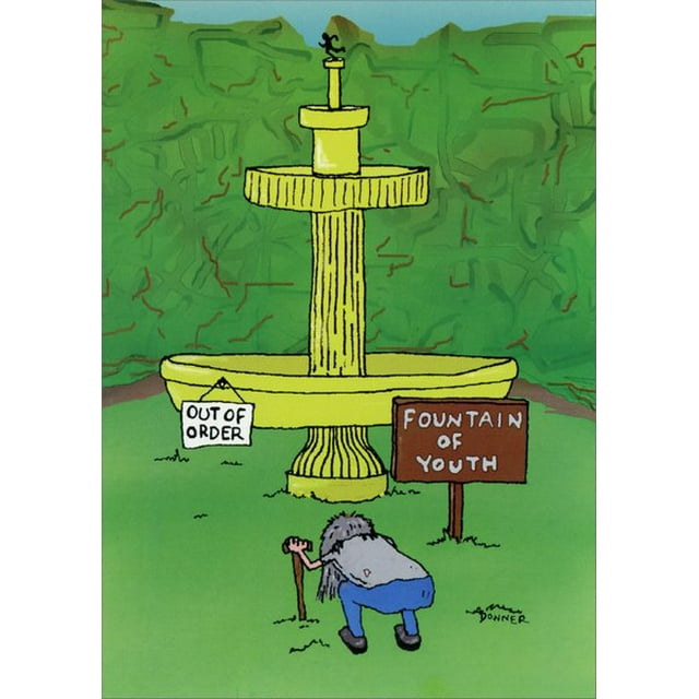 Curiosities Greeting Cards Fountain Funny / Humorous Birthday Card