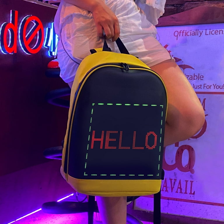 TOMSHOO Smart LED Backpack with Colorful LED Sign Panel and