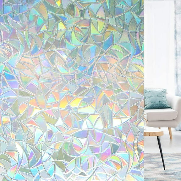 Home Cal Window Privacy Film No Glue Self Static Cling Window Covering Removable Frosted Glass Film for Bathroom Office Meeting Room Living Room, 3D Scales, 17.7"x78.8"