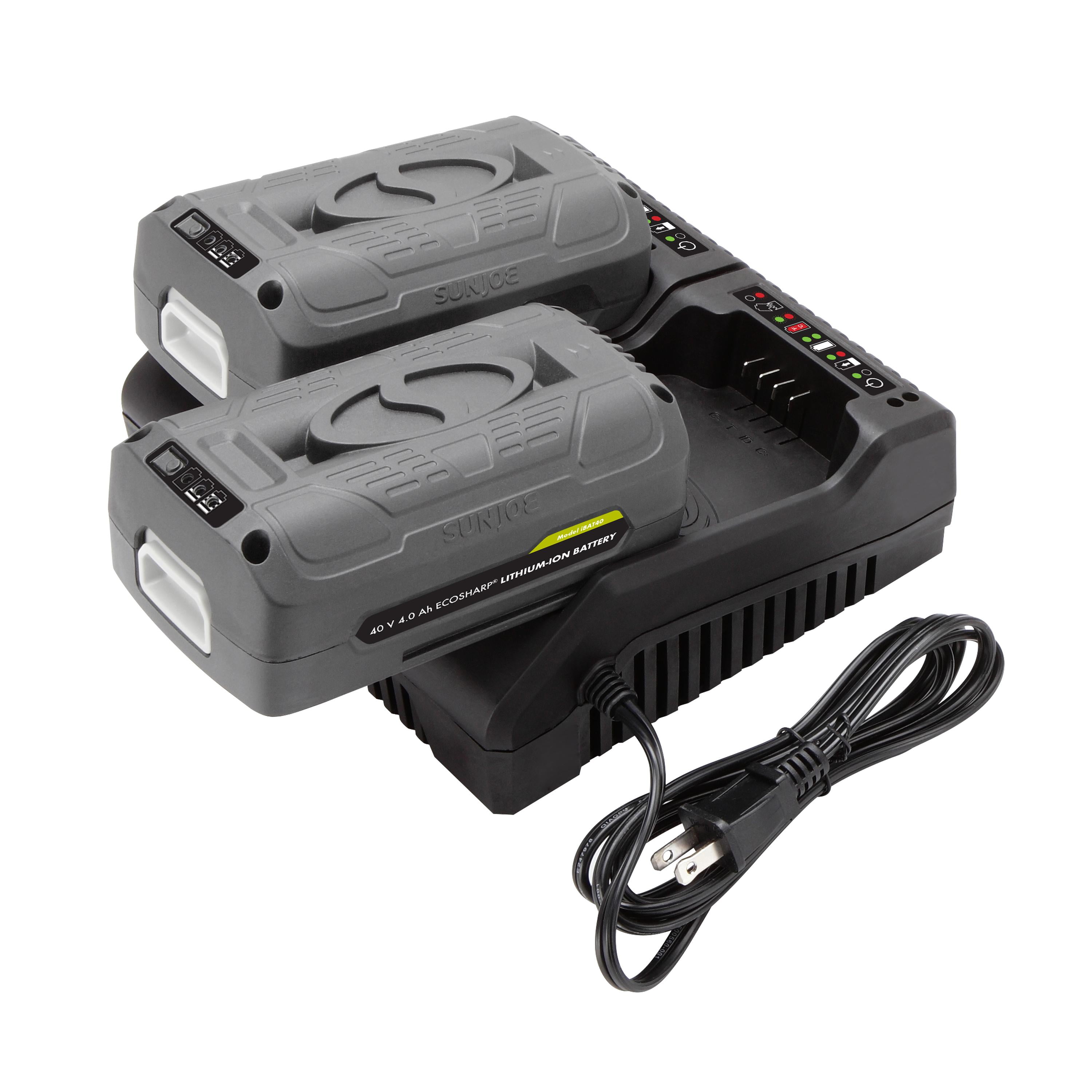 Sun Joe iCHRG40DPC EcoSharp LithiumIon Battery Dual Port Charger , 40