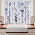 thumbnail image 2 of Ambesonne Tribal Kitchen Curtains, Boho Zigzag Sketchy Line, 55"x45", Violet Blue White, 2 of 3