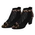 thumbnail image 1 of 1 par de sandalias de tacón alto de gasa hueca, con tacón grueso y boca de pez, elegantes sandalias para mujer (leopardo, talla 37, 6.5 EE. UU., 4 UK, 37.5 UE, 9.2355 pulgadas), 1 of 5