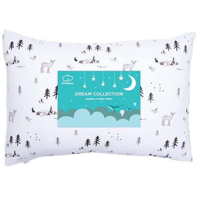 Almohada infantil Little Hippo, 33 x 46 cm, hipoalergénica, de bambú