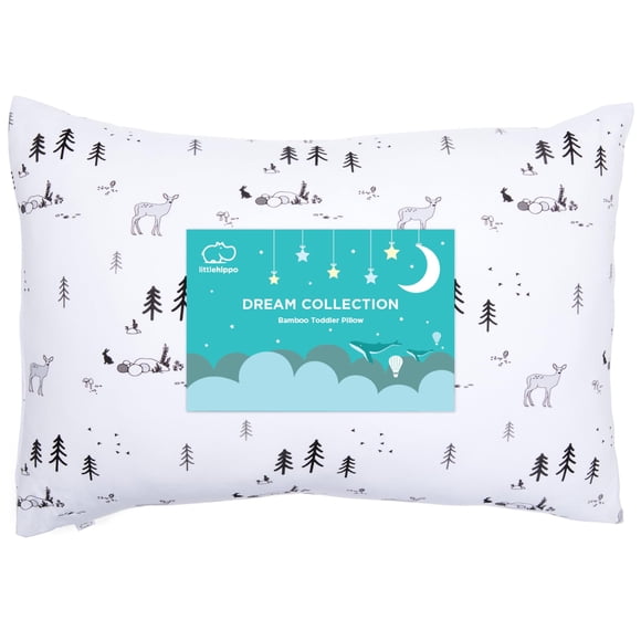 Almohada infantil Little Hippo, 33 x 46 cm, hipoalergénica, de bambú