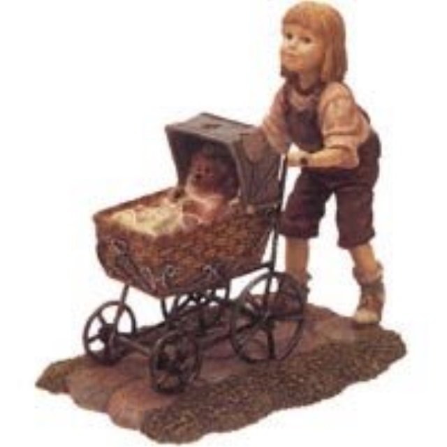 Boyds Bears Resin Casey W/ Baxter Afternoon Stroll - One Figurine 5 Inch, Resin - Dollstone 3557