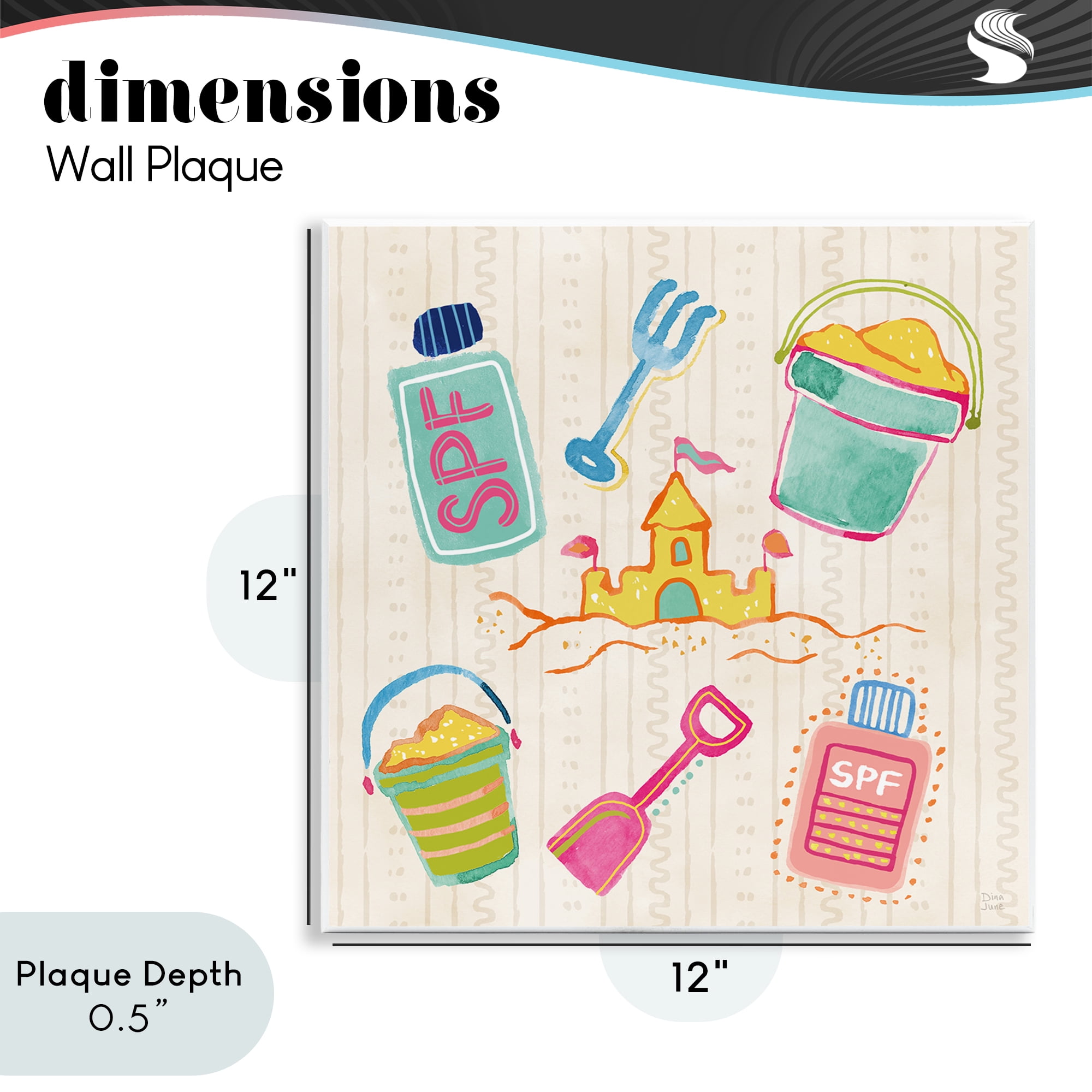 Stupell Industries Fun In The Sun Beach Pails Wall Plaque Art, design by Dina June