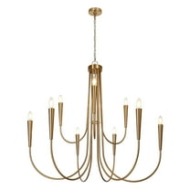 LNC Modern Gold 10-Light Chandelier, 41 in Statement Fixture for Foyer & Dining Room