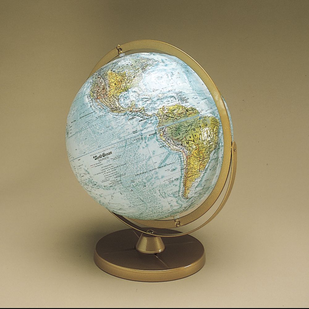 Atlantis Relief Globe, 12 Inch Diameter, Raised And Indented Relief