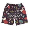 thumbnail image 3 of Uemuo Merry Christmas Pattern Men's Swim Trunks Hawaiian Beach Bathing Suit Swimsuits Beach Quick-Dry Shorts with Pockets-Large, 3 of 9