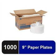 Dixie Uncoated Economical Disposable Paper Plates, White, 1000 Count