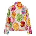 thumbnail image 6 of Jackets for Women Winter Coat Jackets Flannel Stand Collar Jacket(Rainbow Lollipop,Size:S-4XL), 6 of 7