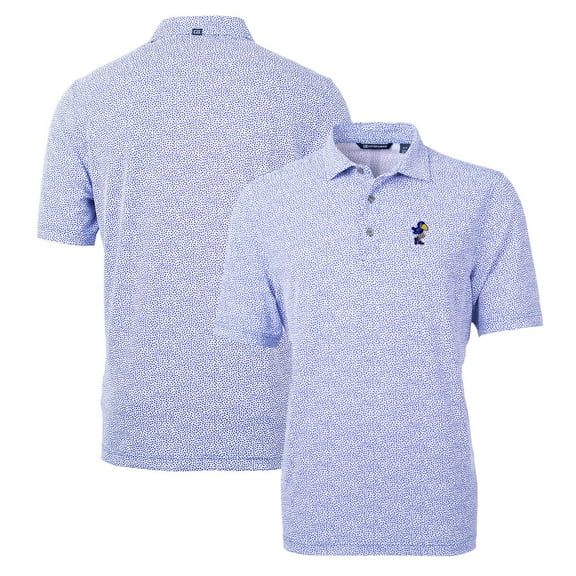 Men's Cutter & Buck Royal Kansas Jayhawks Virtue Eco Pique Botanical Recycled Polo