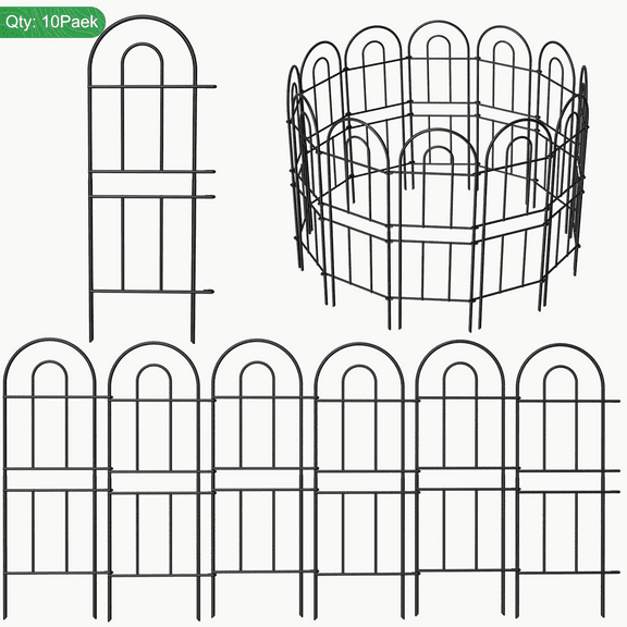 16pcs Garden Fence -no-dig rust-proof metal tall animal barrier for dogs, rabbits, patios, patios, and flower beds for decorative outdoor borders