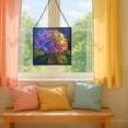 thumbnail image 5 of Hydrangea Flower Stained Glass Panel Suncatcher Square Window Hanging, 8 Inch Real Glass Decorative Art Sun Catcher for Home, Gift, and Garden Decor 78OR14, 5 of 6