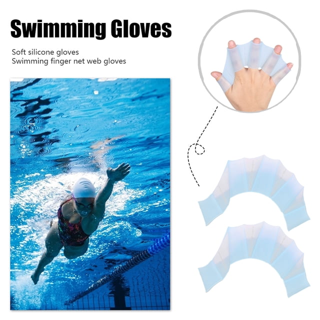 Manoplas de natación de silicona tipo RANA aletas de mano guantes Ehuebsd