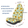 thumbnail image 3 of Wukai White Blue Striped Sunflower Full Set Car Seat Covers with Soft Padding Universal Auto Front Seats Protector and Cushion Mat, 3 of 5