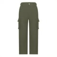 thumbnail image 6 of Dianli Women's Cargo Hiking Pants Lightweight Outdoor Solid Straight Fit Cargo Pants High Waist Baggy with Flap Pocket Wide Leg Parachute Pants Loose Fashion Comfortable Cargo Pants Gift, 6 of 6
