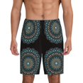 thumbnail image 1 of Balery Mandala Pantalones cortos de pijama de punto de algodón para hombre con cinturilla y bolsillos-3X-Large, 1 of 6