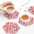 thumbnail image 5 of Disketp Hand Drawn Strawberry Funny Coasters,6 Pcs Leather Coasters with Holder, Perfect Housewarming Hostess Gifts,Protect Furniture from Water Marks Scratch and Damage, 5 of 5