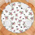 thumbnail image 2 of Pioneer Flower Floral Print Pattern Round Fitted Tablecloth with Elastic Edge, Waterproof Dining Table Cover for Indoor Outdoor Camping and Daily Use, 2 of 6