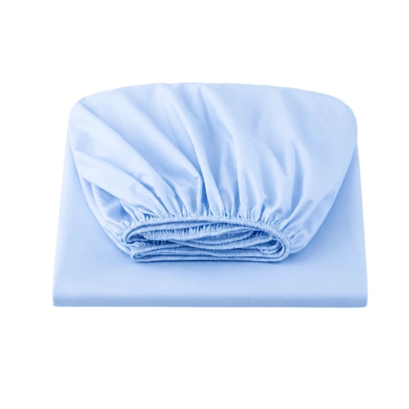 Cooling Bedding, Cooling Fitted Sheet, Deep Pocket Fitted Sheet, Mattress Protector, Light Blue Solid Summer Silky Cooling Fabric Bed Sheet Cover, Smooth Breathable Dust-Proof