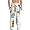 thumbnail image 3 of Uemuo Colorful Insects Pattern Men's Wide Leg Palazzo Lounge Pants with Pockets Light Weight Loose Comfy Casual Pajama Pants-Medium, 3 of 9