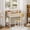 Raw wood + white iron, variant on Kids Wooden Study Desk and Matching Chair Set - Study Table with Storage & Drawers, Homework Desk for Boys & Girls Ages 5-12 - Pink