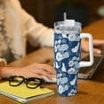 thumbnail image 6 of Sikiie Rose Flowers Insulated Stainless Water Bottle Lid Travel Mug Cup Insulated Tumblers Cup 40oz Ice Bully With Handle, 6 of 8