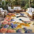 thumbnail image 2 of Vintage Hummingbirds Outdoor Rug for Patio/Deck/Porch, Non-Slip Large Area Rug 3 x 5 Ft, Spring Farmhouse Country Flowers Indoor Outdoor Rugs Washable Area Rugs, Reversible Camping Rug Carpet Runner, 2 of 8