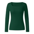 thumbnail image 3 of Women's T-Shirts Stylish Solid Color Casual Fashion Sexy Square T Shirt for Everyday Wear and, 3 of 6