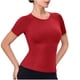thumbnail image 1 of Camiseta de Manga Corta de Yoga para Mujeres Color Sólido Moda Casual Respirable Apretado Deportivo de Alta Elasticidad Camiseta de Carrera de Manga de Raglan Cuello Redondo Top de Manga Corta de Muj, 1 of 9