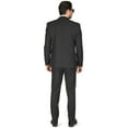 thumbnail image 7 of Slim Fit Men Suit Micro Textured Weave 2 Button Notch Collar AZAR 11812 (48 Long 40/41 Waist 34 Length, Black), 7 of 7