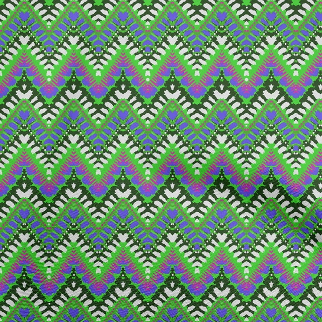 oneOone Viscose Chiffon Light Green Fabric Ikat Craft Projects Decor Fabric Printed By The Yard 42 Inch Wide