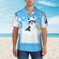 thumbnail image 2 of Rateoe Collie in Bathtub Pattern Men’s Hawaiian Shirt – Short Sleeve Button-Down Tropical Beach Shirt, Lightweight & Breathable Casual Aloha Shirt with Pocket,Large, 2 of 7