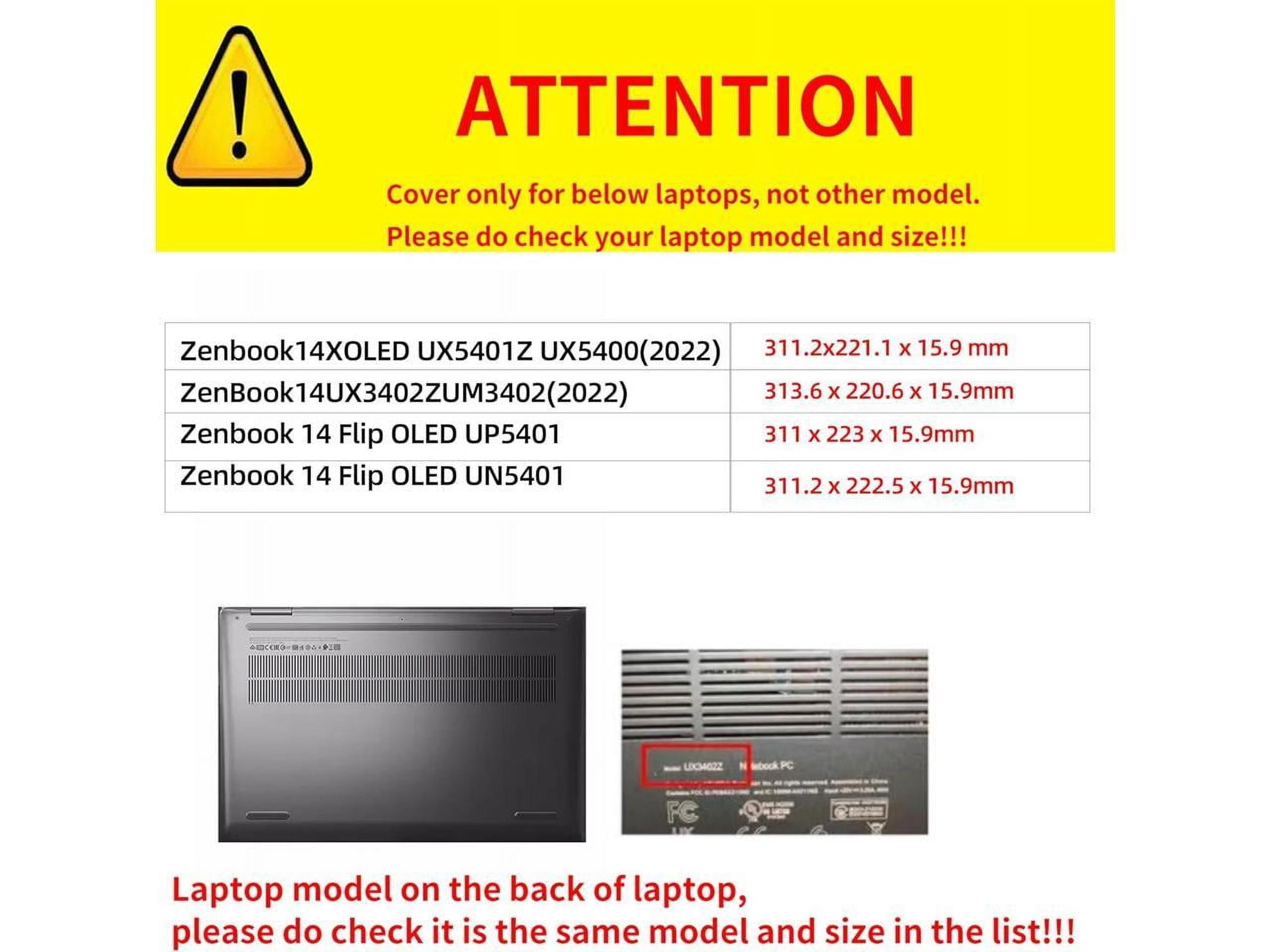 Laptop Cover Case for 14 inch ASUS Zenbook 14X OLED Model UX5401 UX5401ZA UX5400 UX5400ZB UX5400ZF, PU Leather Laptop Case