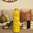 thumbnail image 2 of Urban Trends Collection 24457 Ceramic Round Cylindrical Vase With Neck & Wrinkled Sides- Medium - Yellow, 2 of 2