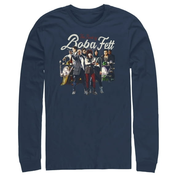 Men's Star Wars: The Book of Boba Fett Drash and Skad New Security Team Graphic Tee Navy Blue Large