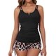 thumbnail image 1 of Bañador Tankini Aleumdr para mujer Tummy Control Leopard, color negro, 1 of 7