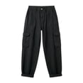 thumbnail image 4 of Cagogo Women's Plus Size Cargo Pants High Waisted with Pockets Cuffed Casual Streetwear Loose Long Trousers Vacation Travel Work, Black 2XL, 4 of 7