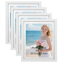 Giftgarden 4 Pack 9x11 Picture Frames Matted to 8x10 Linear Gallery Wall Picture Frame, White
